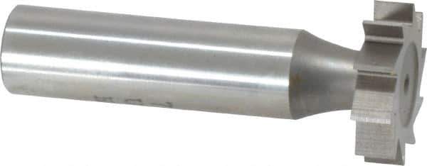 Made in USA - 7/8" Diam x 7/32" Face Width, High Speed Steel, 10 Teeth, Shank Connection Woodruff Keyseat Cutter - Uncoated, 2-7/32" OAL x 1/2" Shank, Straight Teeth, ANSI 707, Old Standard 12 - Exact Tool & Supply
