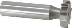 Made in USA - 7/8" Diam x 7/32" Face Width, High Speed Steel, 10 Teeth, Shank Connection Woodruff Keyseat Cutter - Uncoated, 2-7/32" OAL x 1/2" Shank, Straight Teeth, ANSI 707, Old Standard 12 - Exact Tool & Supply