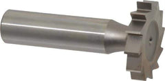 Made in USA - 1-1/8" Diam x 7/32" Face Width, High Speed Steel, 12 Teeth, Shank Connection Woodruff Keyseat Cutter - Uncoated, 2-7/32" OAL x 1/2" Shank, Straight Teeth, ANSI 709, Old Standard 17 - Exact Tool & Supply