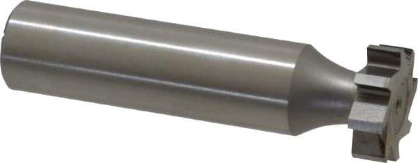 Made in USA - 5/8" Diam x 3/16" Face Width, High Speed Steel, 8 Teeth, Shank Connection Woodruff Keyseat Cutter - Uncoated, 2-3/16" OAL x 1/2" Shank, Straight Teeth, ANSI 605, Old Standard 61 - Exact Tool & Supply