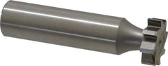 Made in USA - 5/8" Diam x 3/16" Face Width, High Speed Steel, 8 Teeth, Shank Connection Woodruff Keyseat Cutter - Uncoated, 2-3/16" OAL x 1/2" Shank, Straight Teeth, ANSI 605, Old Standard 61 - Exact Tool & Supply
