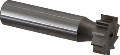 Made in USA - 3/4" Diam x 1/4" Face Width, High Speed Steel, 10 Teeth, Shank Connection Woodruff Keyseat Cutter - Uncoated, 2-1/4" OAL x 1/2" Shank, Straight Teeth, ANSI 806, Old Standard 91 - Exact Tool & Supply