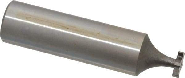Made in USA - 5/16" Diam x 1/16" Face Width, High Speed Steel, 6 Teeth, Shank Connection Woodruff Keyseat Cutter - Uncoated, 2-1/16" OAL x 1/2" Shank, Straight Teeth, ANSI 202-1/2, Old Standard 206 - Exact Tool & Supply