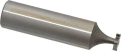 Made in USA - 5/16" Diam x 1/16" Face Width, High Speed Steel, 6 Teeth, Shank Connection Woodruff Keyseat Cutter - Uncoated, 2-1/16" OAL x 1/2" Shank, Straight Teeth, ANSI 202-1/2, Old Standard 206 - Exact Tool & Supply