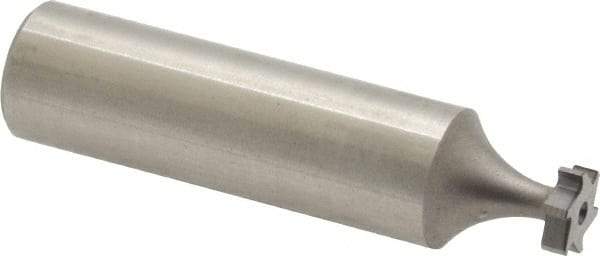 Made in USA - 5/16" Diam x 3/32" Face Width, High Speed Steel, 6 Teeth, Shank Connection Woodruff Keyseat Cutter - Uncoated, 2-3/32" OAL x 1/2" Shank, Straight Teeth, ANSI 302-1/2, Old Standard 207 - Exact Tool & Supply