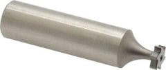 Made in USA - 5/16" Diam x 3/32" Face Width, High Speed Steel, 6 Teeth, Shank Connection Woodruff Keyseat Cutter - Uncoated, 2-3/32" OAL x 1/2" Shank, Straight Teeth, ANSI 302-1/2, Old Standard 207 - Exact Tool & Supply