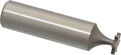 Made in USA - 3/8" Diam x 1/16" Face Width, High Speed Steel, 6 Teeth, Shank Connection Woodruff Keyseat Cutter - Uncoated, 2-1/16" OAL x 1/2" Shank, Straight Teeth, ANSI 203, Old Standard 211 - Exact Tool & Supply