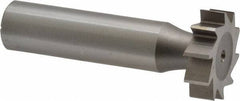 Made in USA - 7/8" Diam x 1/4" Face Width, High Speed Steel, 10 Teeth, Shank Connection Woodruff Keyseat Cutter - Uncoated, 2-1/4" OAL x 1/2" Shank, Straight Teeth, ANSI 807, Old Standard A - Exact Tool & Supply