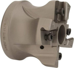 Iscar - 4 Inserts, 2" Cut Diam, 3/4" Arbor Diam, 0.118" Max Depth of Cut, Indexable Square-Shoulder Face Mill - 0/90° Lead Angle, 1.57" High, HTP LNHT 1606 Insert Compatibility, Through Coolant, Series TangPlunge - Exact Tool & Supply