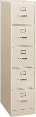 Hon - 15" Wide x 60" High x 26-1/2" Deep, 5 Drawer Vertical File - Steel, Light Gray - Exact Tool & Supply