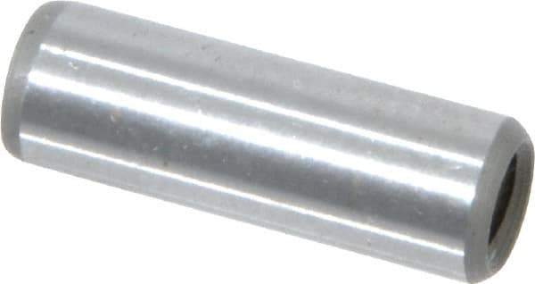 Jergens - 1/4" Diam x 3/4" Pin Length Alloy Steel Pull Out Dowel Pin - C 47-58 & C 60-64 (Surface) Hardness, 1 Beveled & 1 Threaded End - Exact Tool & Supply