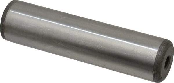 Jergens - 1" Diam x 4" Pin Length Alloy Steel Pull Out Dowel Pin - C 47-58 & C 60-64 (Surface) Hardness, 1 Beveled & 1 Threaded End - Exact Tool & Supply