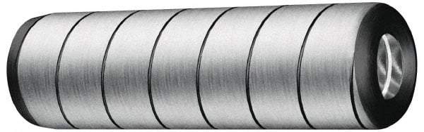 Jergens - 3/4" Diam x 2-1/2" Pin Length Alloy Steel Grooved Dowel Pin - C 47-58 & C 60-64 (Surface) Hardness, 1 Beveled & 1 Threaded End - Exact Tool & Supply
