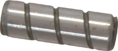 Jergens - 1/4" Diam x 3/4" Pin Length Alloy Steel Grooved Dowel Pin - C 47-58 & C 60-64 (Surface) Hardness, 1 Beveled & 1 Threaded End - Exact Tool & Supply