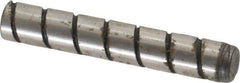 Jergens - 1/4" Diam x 1-1/2" Pin Length Alloy Steel Grooved Dowel Pin - C 47-58 & C 60-64 (Surface) Hardness, 1 Beveled & 1 Threaded End - Exact Tool & Supply