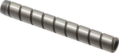 Jergens - 1/4" Diam x 2" Pin Length Alloy Steel Grooved Dowel Pin - C 47-58 & C 60-64 (Surface) Hardness, 1 Beveled & 1 Threaded End - Exact Tool & Supply