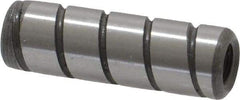 Jergens - 5/16" Diam x 1" Pin Length Alloy Steel Grooved Dowel Pin - C 47-58 & C 60-64 (Surface) Hardness, 1 Beveled & 1 Threaded End - Exact Tool & Supply
