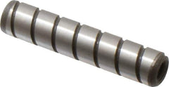 Jergens - 5/16" Diam x 1-1/2" Pin Length Alloy Steel Grooved Dowel Pin - C 47-58 & C 60-64 (Surface) Hardness, 1 Beveled & 1 Threaded End - Exact Tool & Supply