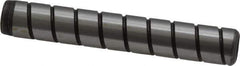 Jergens - 5/16" Diam x 2" Pin Length Alloy Steel Grooved Dowel Pin - C 47-58 & C 60-64 (Surface) Hardness, 1 Beveled & 1 Threaded End - Exact Tool & Supply