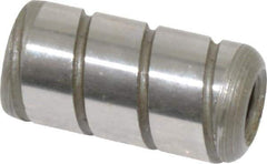 Jergens - 3/8" Diam x 3/4" Pin Length Alloy Steel Grooved Dowel Pin - C 47-58 & C 60-64 (Surface) Hardness, 1 Beveled & 1 Threaded End - Exact Tool & Supply