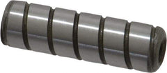 Jergens - 3/8" Diam x 1-1/4" Pin Length Alloy Steel Grooved Dowel Pin - C 47-58 & C 60-64 (Surface) Hardness, 1 Beveled & 1 Threaded End - Exact Tool & Supply