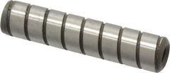 Jergens - 3/8" Diam x 1-3/4" Pin Length Alloy Steel Grooved Dowel Pin - C 47-58 & C 60-64 (Surface) Hardness, 1 Beveled & 1 Threaded End - Exact Tool & Supply