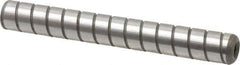 Jergens - 3/8" Diam x 3" Pin Length Alloy Steel Grooved Dowel Pin - C 47-58 & C 60-64 (Surface) Hardness, 1 Beveled & 1 Threaded End - Exact Tool & Supply