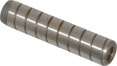 Jergens - 7/16" Diam x 2" Pin Length Alloy Steel Grooved Dowel Pin - C 47-58 & C 60-64 (Surface) Hardness, 1 Beveled & 1 Threaded End - Exact Tool & Supply
