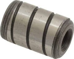 Jergens - 1/2" Diam x 3/4" Pin Length Alloy Steel Grooved Dowel Pin - C 47-58 & C 60-64 (Surface) Hardness, 1 Beveled & 1 Threaded End - Exact Tool & Supply