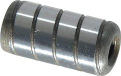 Jergens - 1/2" Diam x 1" Pin Length Alloy Steel Grooved Dowel Pin - C 47-58 & C 60-64 (Surface) Hardness, 1 Beveled & 1 Threaded End - Exact Tool & Supply