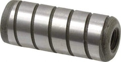 Jergens - 1/2" Diam x 1-1/4" Pin Length Alloy Steel Grooved Dowel Pin - C 47-58 & C 60-64 (Surface) Hardness, 1 Beveled & 1 Threaded End - Exact Tool & Supply