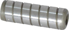 Jergens - 1/2" Diam x 1-1/2" Pin Length Alloy Steel Grooved Dowel Pin - C 47-58 & C 60-64 (Surface) Hardness, 1 Beveled & 1 Threaded End - Exact Tool & Supply