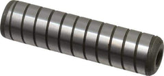 Jergens - 5/8" Diam x 2-1/2" Pin Length Alloy Steel Grooved Dowel Pin - C 47-58 & C 60-64 (Surface) Hardness, 1 Beveled & 1 Threaded End - Exact Tool & Supply