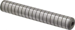 Jergens - 5/8" Diam x 4" Pin Length Alloy Steel Grooved Dowel Pin - C 47-58 & C 60-64 (Surface) Hardness, 1 Beveled & 1 Threaded End - Exact Tool & Supply