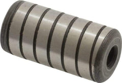 Jergens - 3/4" Diam x 1-1/2" Pin Length Alloy Steel Grooved Dowel Pin - C 47-58 & C 60-64 (Surface) Hardness, 1 Beveled & 1 Threaded End - Exact Tool & Supply