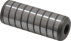 Jergens - 3/4" Diam x 2" Pin Length Alloy Steel Grooved Dowel Pin - C 47-58 & C 60-64 (Surface) Hardness, 1 Beveled & 1 Threaded End - Exact Tool & Supply