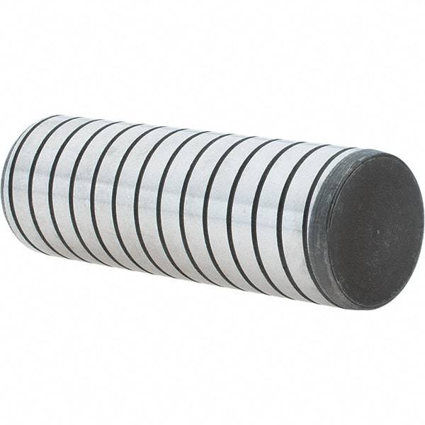Jergens - 1" Diam x 3" Pin Length Alloy Steel Grooved Dowel Pin - C 47-58 & C 60-64 (Surface) Hardness, 1 Beveled & 1 Threaded End - Exact Tool & Supply