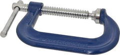 Gibraltar - Regular-Duty 4" Max Opening, 3-1/4" Throat Depth, Forged Steel Standard C-Clamp - 6,200 Lb Capacity, 0" Min Opening, Deep Throat - Exact Tool & Supply