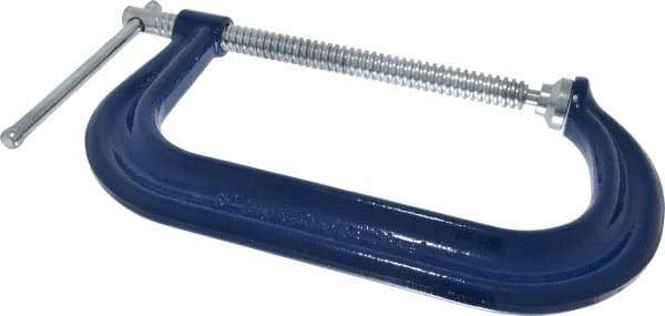 Gibraltar - Regular-Duty 8" Max Opening, 5" Throat Depth, Forged Steel Standard C-Clamp - 6,900 Lb Capacity, 0" Min Opening, Deep Throat - Exact Tool & Supply