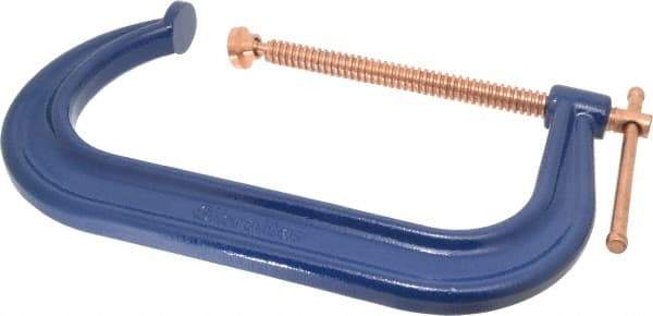 Gibraltar - Regular-Duty 10" Max Opening, 6" Throat Depth, Forged Steel Standard C-Clamp - 8,000 Lb Capacity, 2" Min Opening, Deep Throat, Copper Plated Screw - Exact Tool & Supply