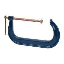Gibraltar - Regular-Duty 12" Max Opening, 6-5/16" Throat Depth, Forged Steel Standard C-Clamp - 9,500 Lb Capacity, 3" Min Opening, Deep Throat, Copper Plated Screw - Exact Tool & Supply
