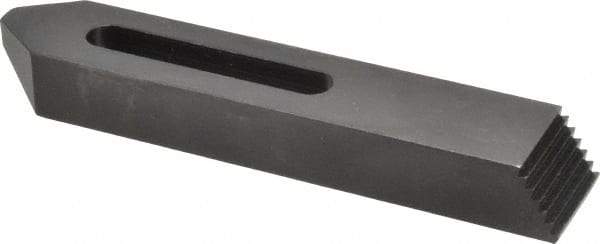 Gibraltar - 5/16, 3/8" Stud, Steel, Serrated Strap Clamp - 2-3/16" Travel, 6" OAL x 1-1/8" Wide x 3/4" High, Black Oxide Finish, Tapered Nose - Exact Tool & Supply