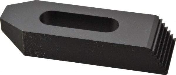 Gibraltar - 1/2" Stud, Steel, Serrated Strap Clamp - 1-5/16" Travel, 4" OAL x 1-1/4" Wide x 3/4" High, Black Oxide Finish, Tapered Nose - Exact Tool & Supply