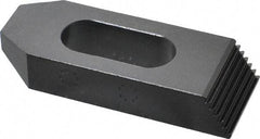 Gibraltar - 3/4" Stud, Steel, Serrated Strap Clamp - 1-1/16" Travel, 4" OAL x 1-1/2" Wide x 3/4" High, Black Oxide Finish, Tapered Nose - Exact Tool & Supply