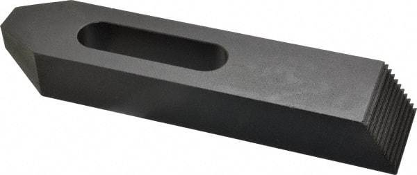 Gibraltar - 3/4" Stud, Steel, Serrated Strap Clamp - 2-3/16" Travel, 8" OAL x 1-3/4" Wide x 1-1/8" High, Black Oxide Finish, Tapered Nose - Exact Tool & Supply