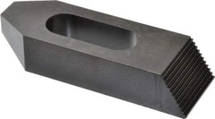 Gibraltar - 7/8, 1" Stud, Steel, Serrated Strap Clamp - 1-11/16" Travel, 6" OAL x 2" Wide x 1-1/4" High, Black Oxide Finish, Tapered Nose - Exact Tool & Supply