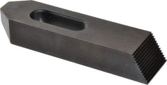 Gibraltar - 7/8, 1" Stud, Steel, Serrated Strap Clamp - 1-15/16" Travel, 8" OAL x 2" Wide x 1-3/8" High, Black Oxide Finish, Tapered Nose - Exact Tool & Supply