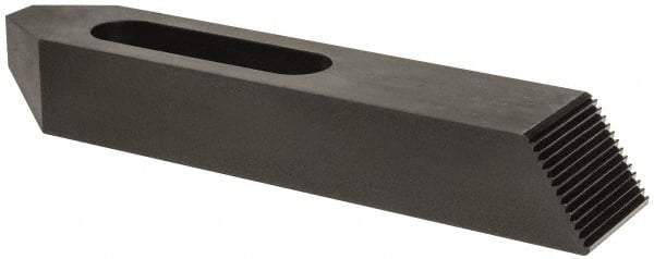 Gibraltar - 7/8, 1" Stud, Steel, Serrated Strap Clamp - 2-15/16" Travel, 10" OAL x 2" Wide x 1-1/2" High, Black Oxide Finish, Tapered Nose - Exact Tool & Supply