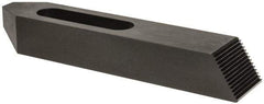 Gibraltar - 7/8, 1" Stud, Steel, Serrated Strap Clamp - 2-15/16" Travel, 10" OAL x 2" Wide x 1-1/2" High, Black Oxide Finish, Tapered Nose - Exact Tool & Supply