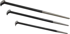 Value Collection - 3 Piece Rolling Head Pry Bar Set - 5/8" Head Width, Includes 12, 16 & 20" Lengths - Exact Tool & Supply